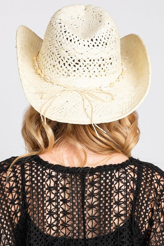 Seashell Hat Band Cowboy Straw Hat